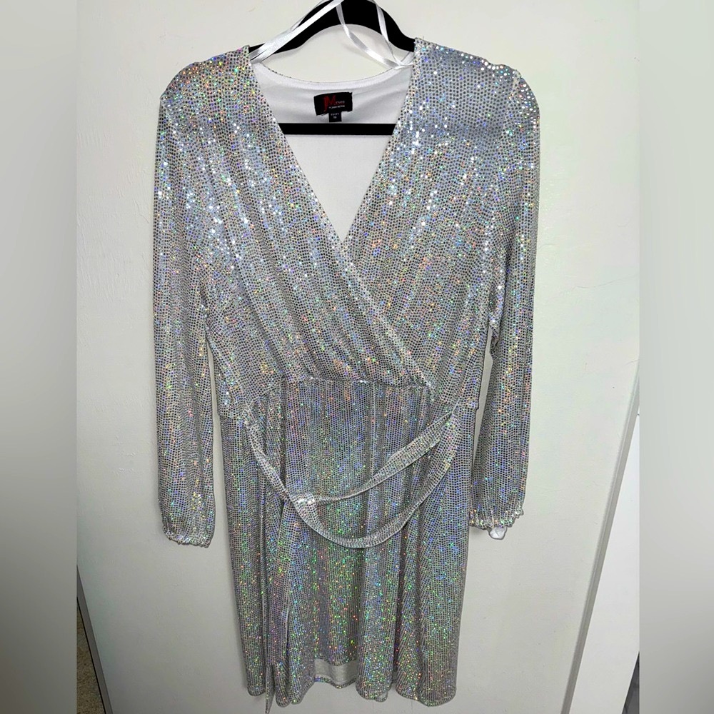 Elegant Silver Sequin Dress